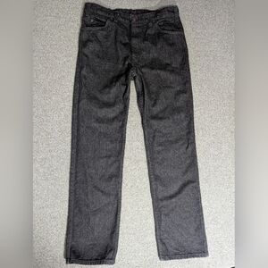 Vintage 80s Levi's 549 Two Horse Jeans - Size 36x32 Black Straight Leather Tab